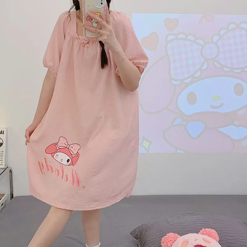 

Kawaii Sanrio аниме My Melody милый девчачий длинные платья с милым мультяшным персонажем свободная ночная рубашка одежда для девочек