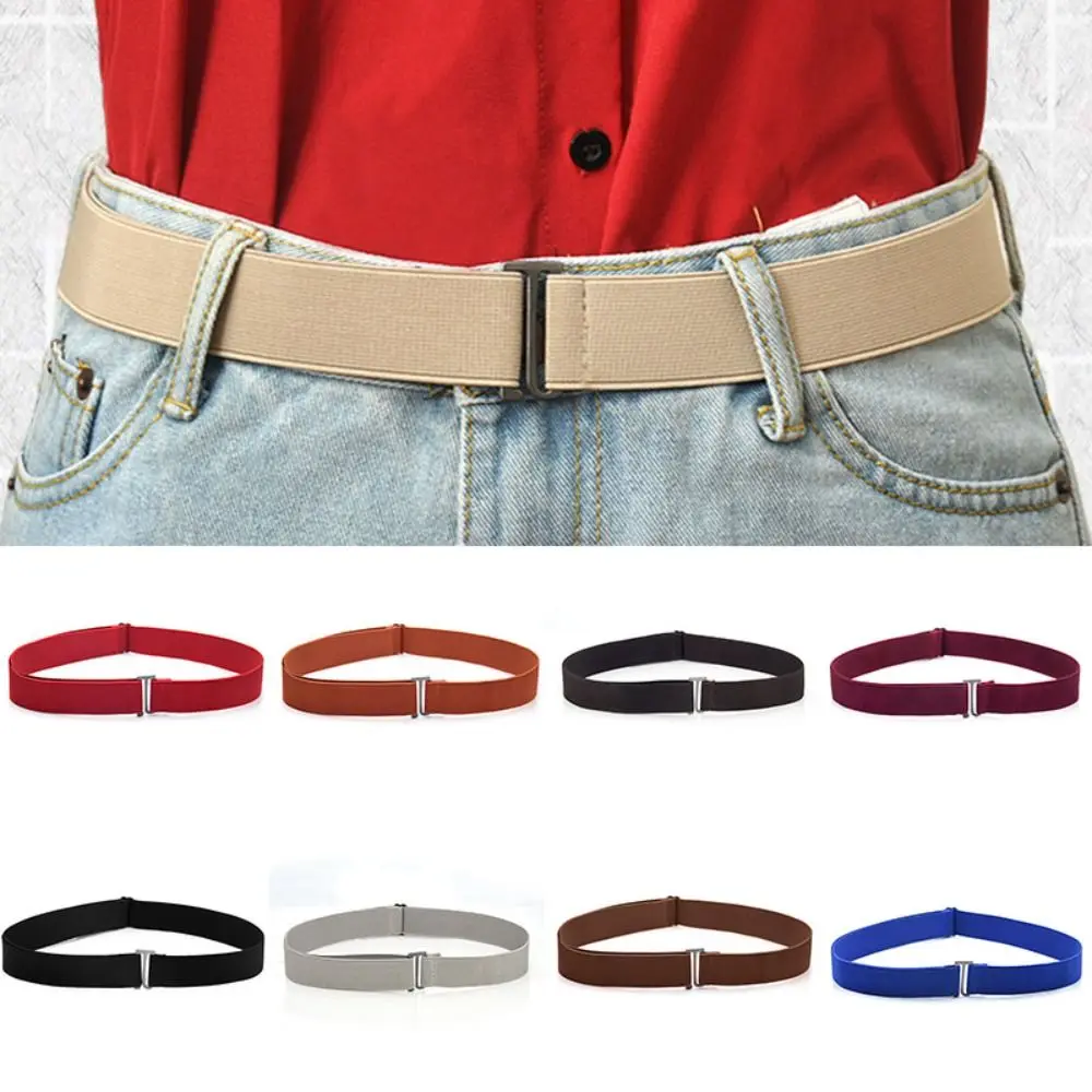 Elastic Belt Solid Color Pants Belt main image 1