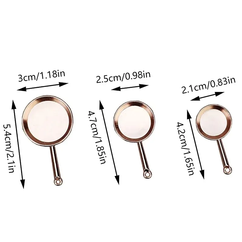 1Set 1:12 Dollhouse Miniature Frying Pan Casserole Metal Cookware Kitchen Model Decor Toy Doll House Accessories 6