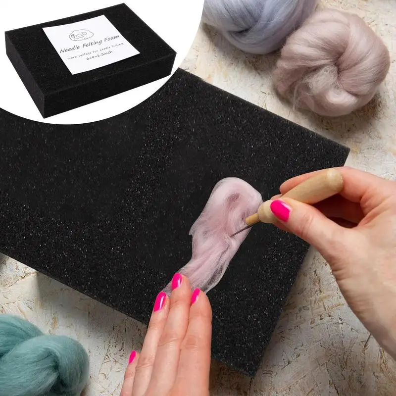 Sponge Needle Felting Pad Knitting Sponge Wool Pad Rectangle Mat Firm Needle Felting Base Rectangle Natural Mat For