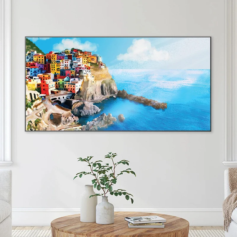 

Nordic Landscape Posters Canvas Painting Italy Village Pictures Wall Art For Living Room Modern Home Decor Terre Cinque Cuadros
