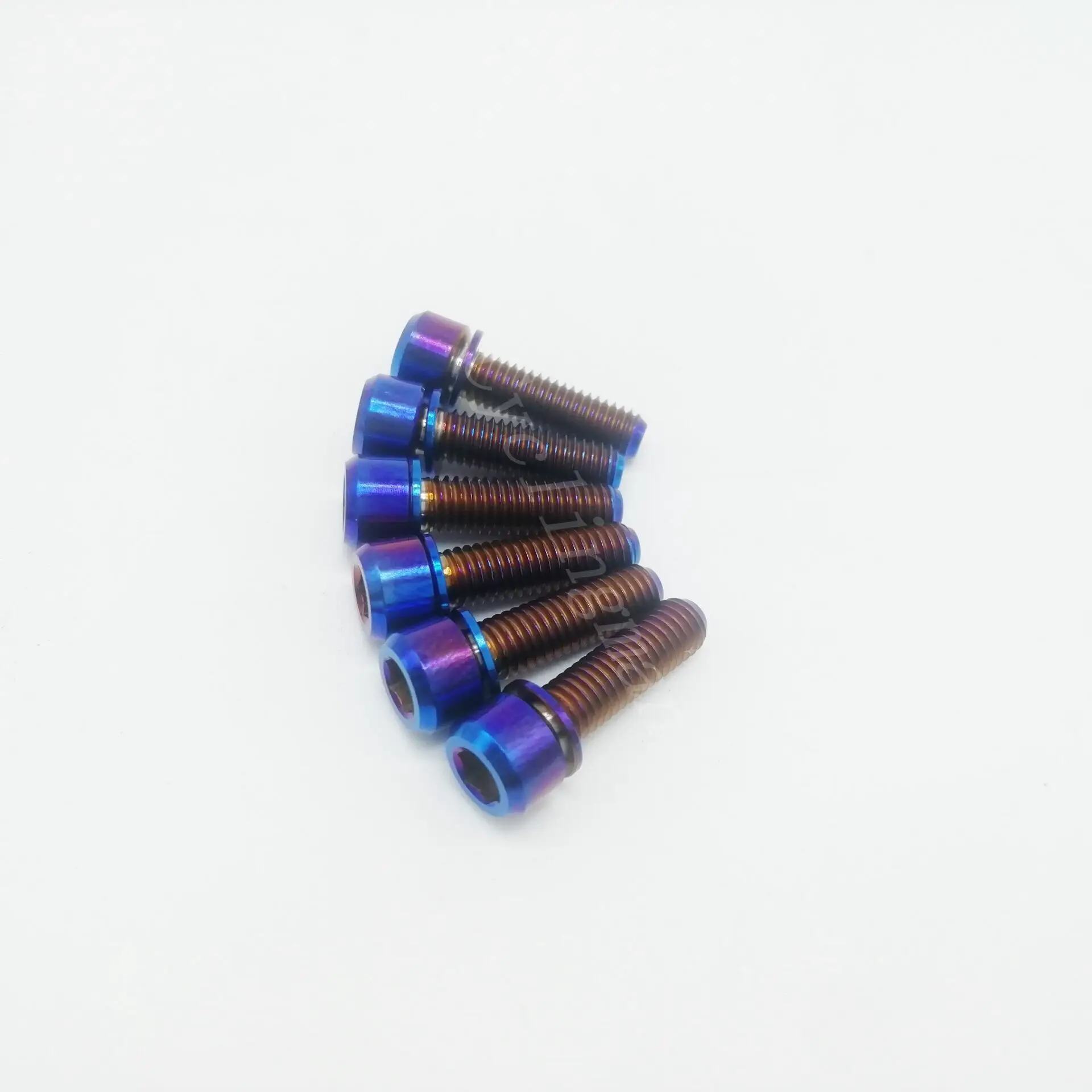 Vibrant Titanium Hex Socket Bolts with Washer - Round Head (6-Pack)