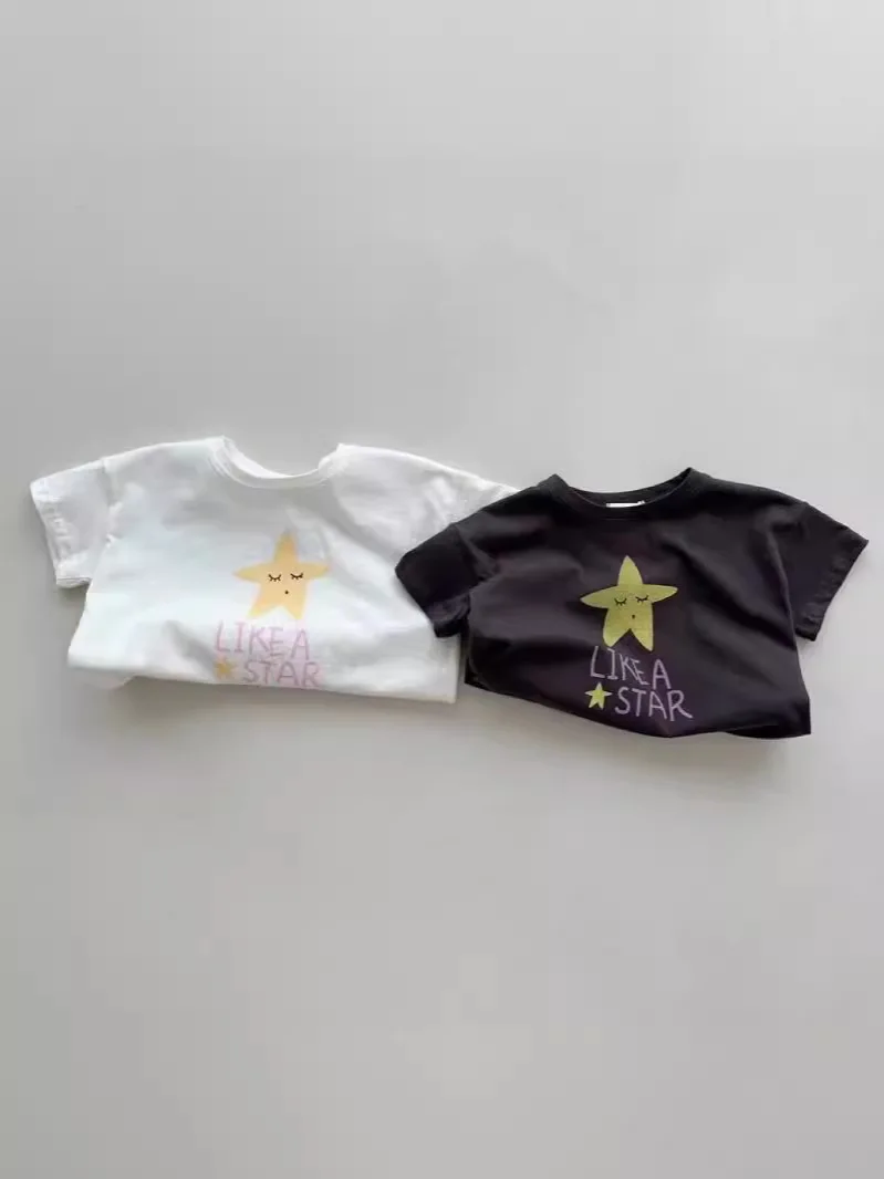 

Summer New Baby Short Sleeve T Shirts Infant Boy Girl Cute Cartoon Print Versatile Tees Cotton Toddler Casual Breathable Tops
