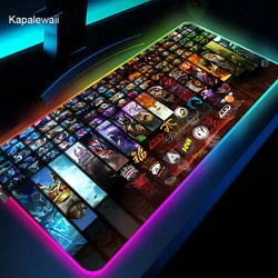 Grand tapis de souris 800x300 RGB DOTA2, accessoire de jeu avec rétro éclairage LED pour PC et bureau 