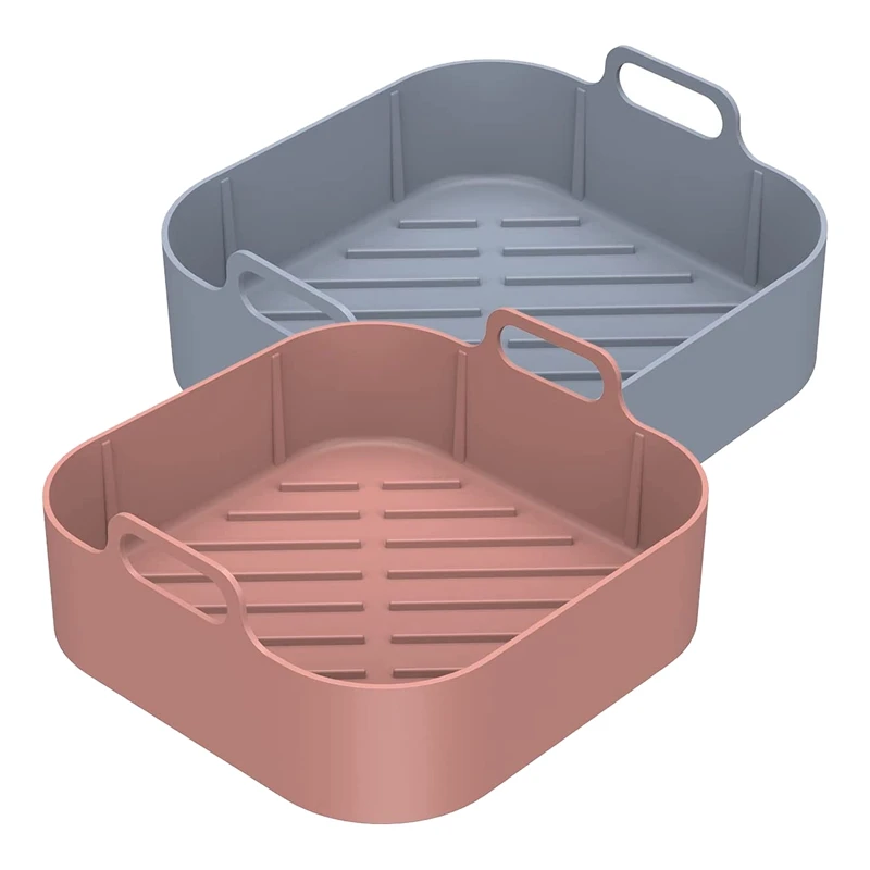 

Силиконовый горшок для фритюрницы 2 шт. с ручкой, квадратная многоразовая подкладка для фритюрницы, сменные пергаментные бумажные вкладыши-ABUX