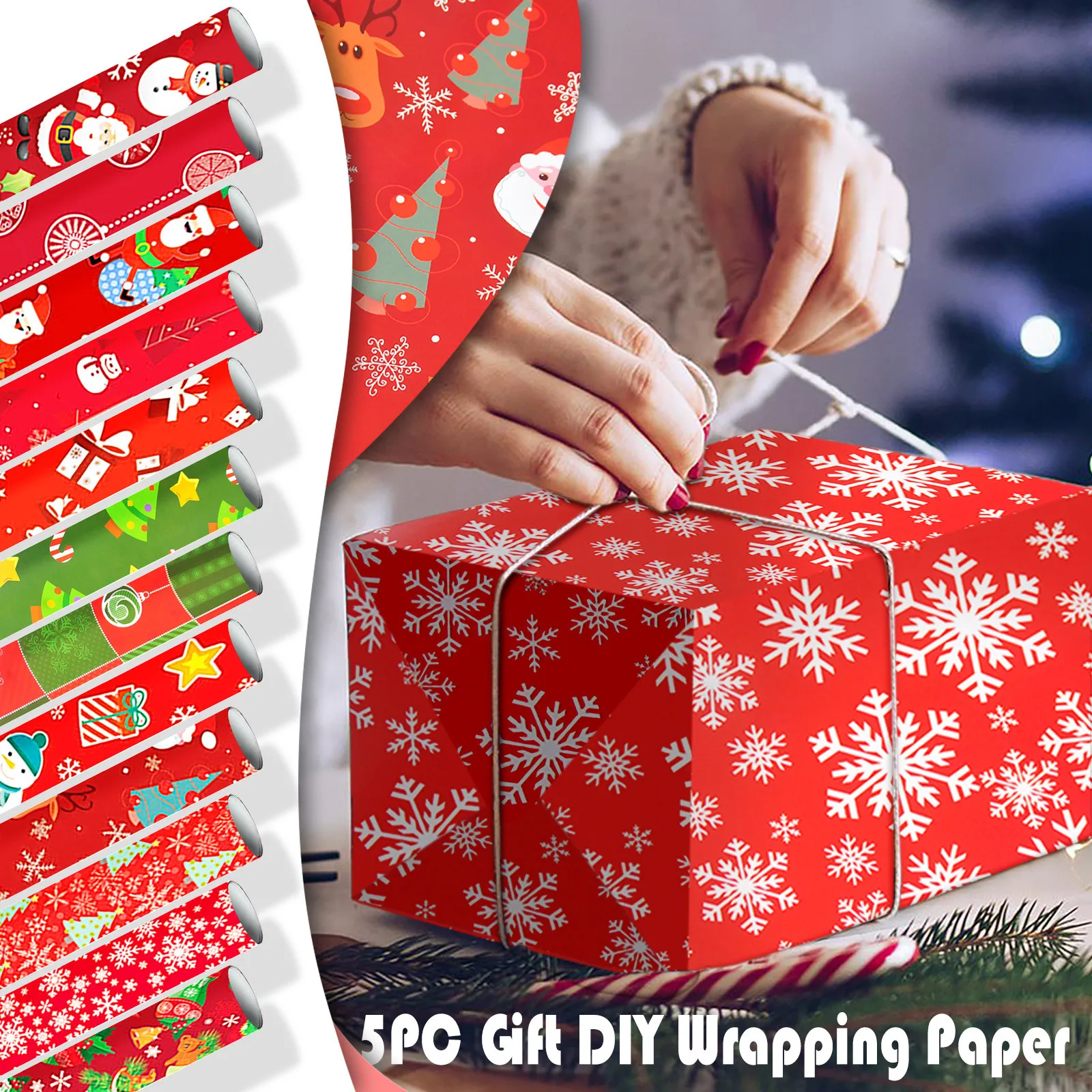 Christmas Gift Kraft Paper Roll  Christmas Wrapping Paper Rolls - 5pcs  Christmas - Aliexpress