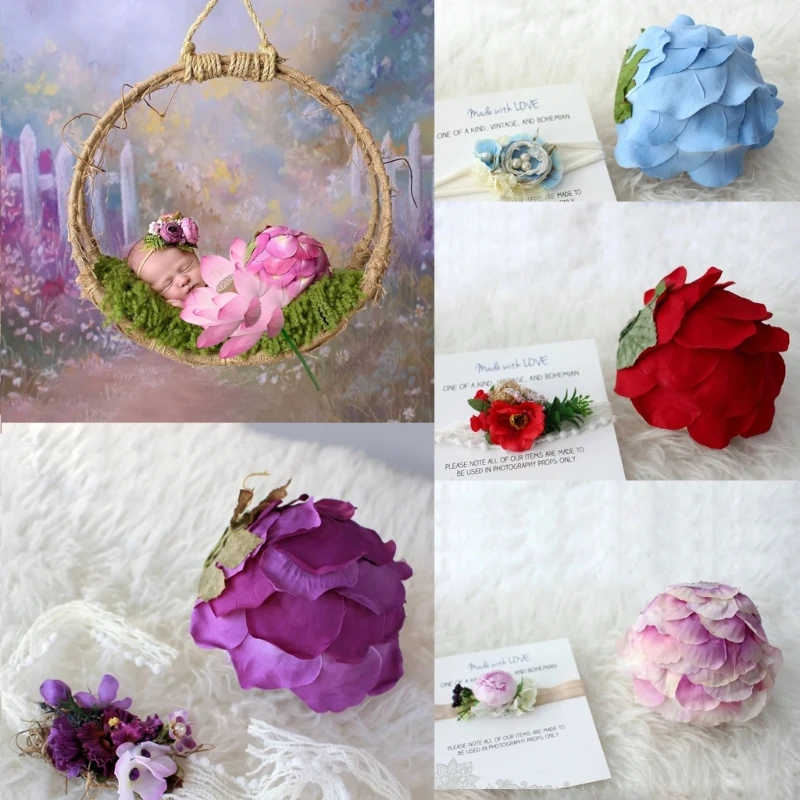 

Newborn Photography Props Baby Girls Photo Flower Headband set for Babies