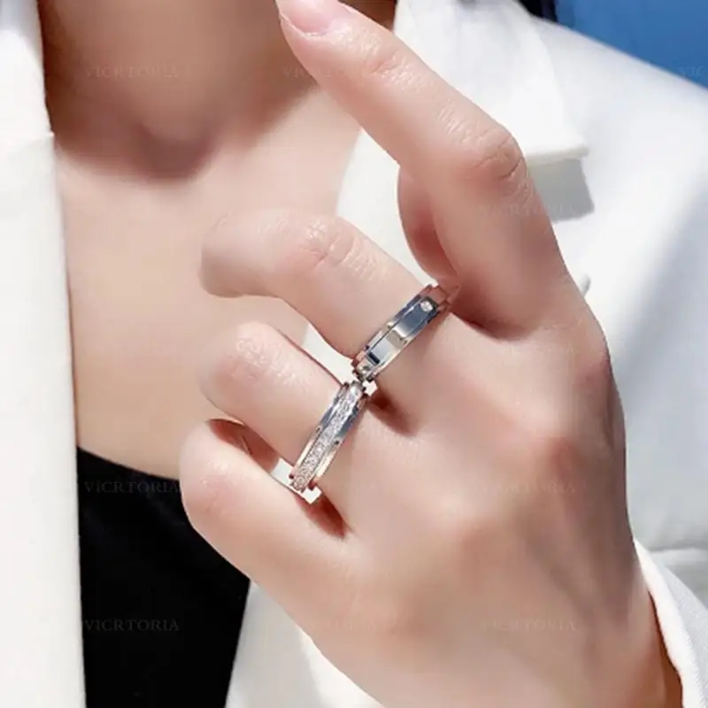 925 Sterling Silver Can Rotate Lovers Ring High Quality For Women And Men Fashion Jewelry Lalentine's Day Gifts