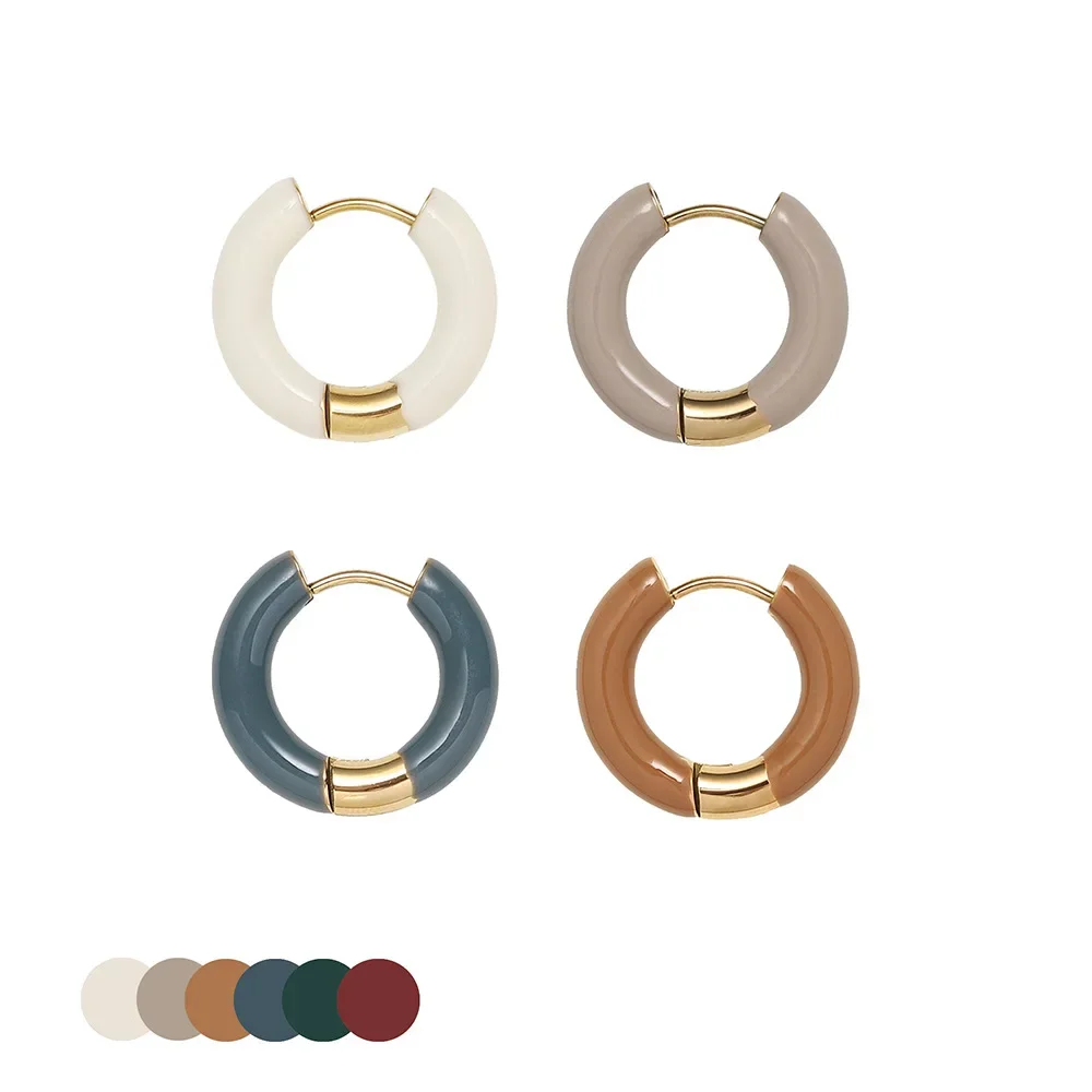 

RHYSONG 2cm Multicolor Anti Allergy Hoop Earring For Women Stainles Steel Round Circle Pendientes Mujer Gold Color Hoops Jewelry
