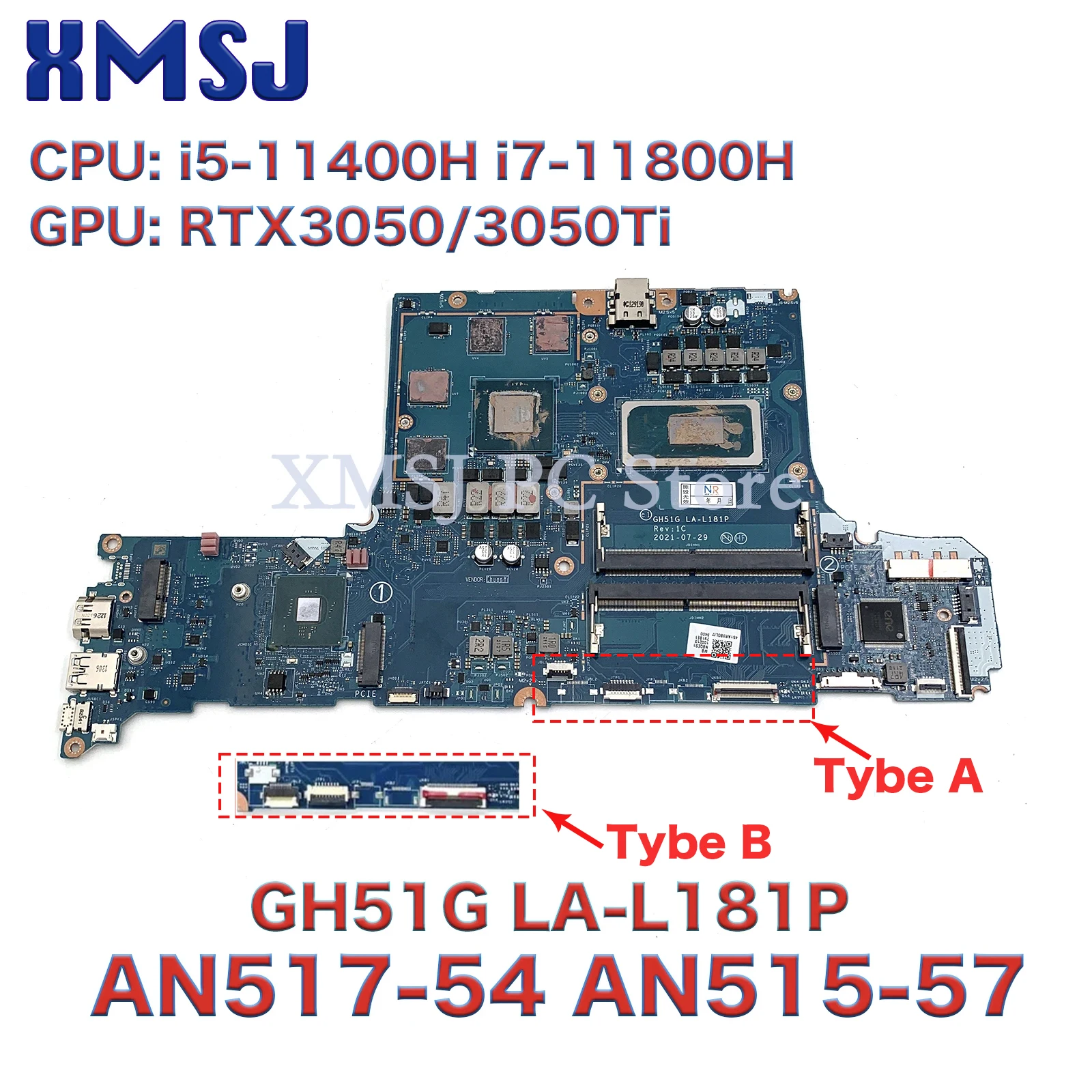 華 GH51G LA-L181P For Acer Nitro 5 AN517-54 AN515-57 Laptop