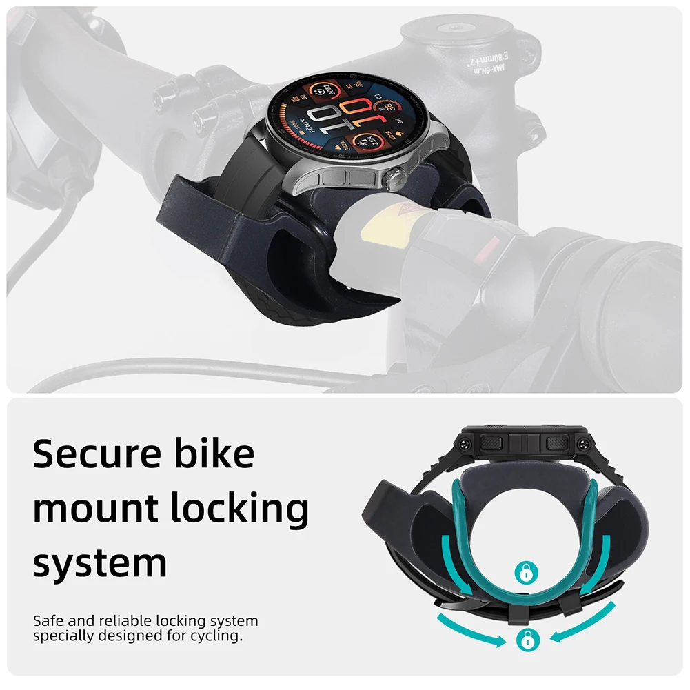1-5PCS 자전거 심박수 모니터 스탠드 실리콘 사이클링 스마트워치 스탠드 TOMTOM/TICWATCH/SUUNTO용 라이딩 스마트 워치 마운트