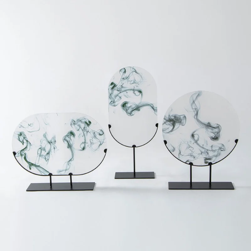 

Украшения для экрана с чернильной росписью, новое украшение для дома в китайском стиле, Офисная витрина, книжный шкаф, вилла, винный шкаф, мебель для чайной комнаты