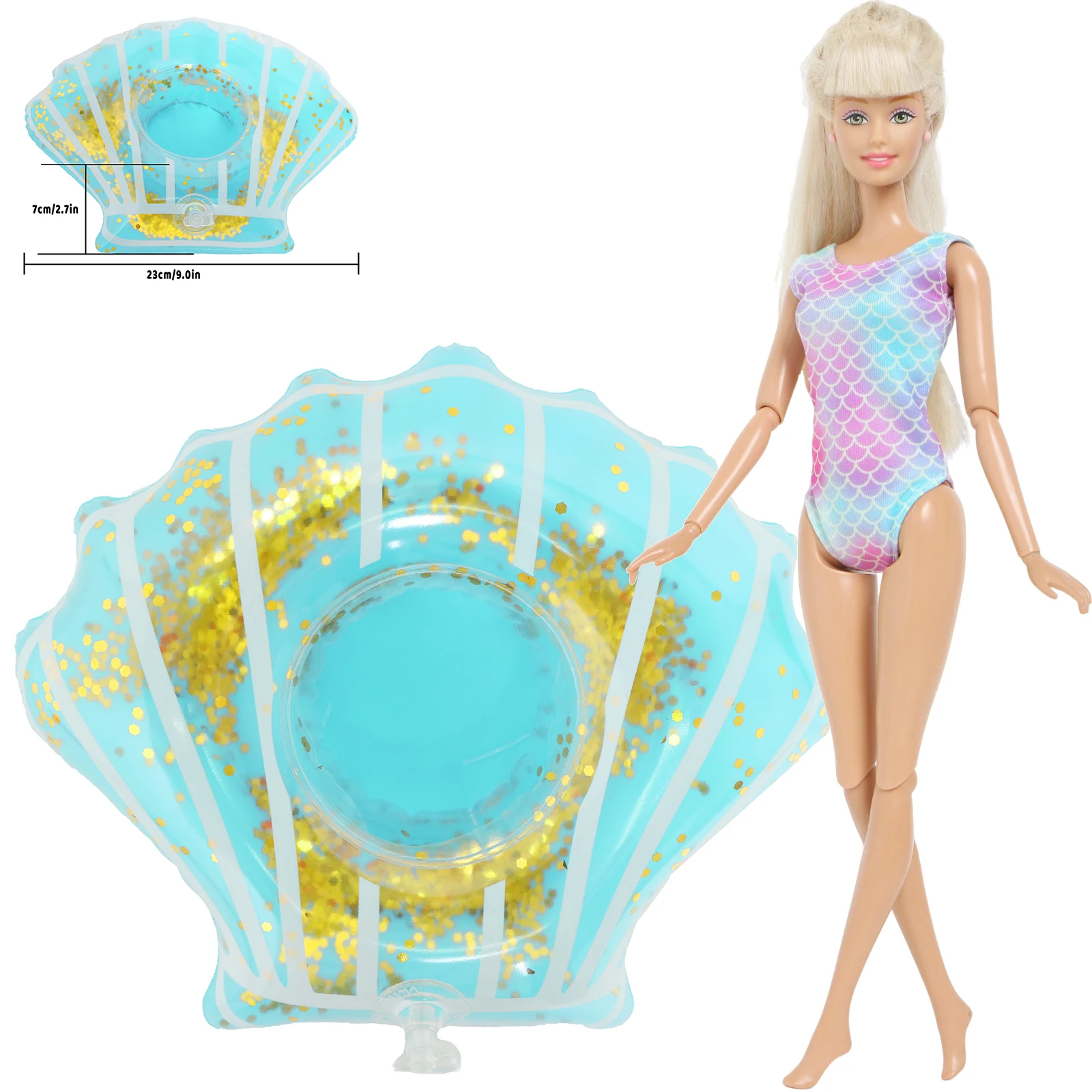 Fashion Swimsuit Ba Doll Bie 11.8 Inch Beach Pool Party Bikini Top Pants Swimwear + Cute Swim Ring Clothes 30cm Doll Accessories barbie doll clothes,doll clothes accessories,doll clothes,doll accessories