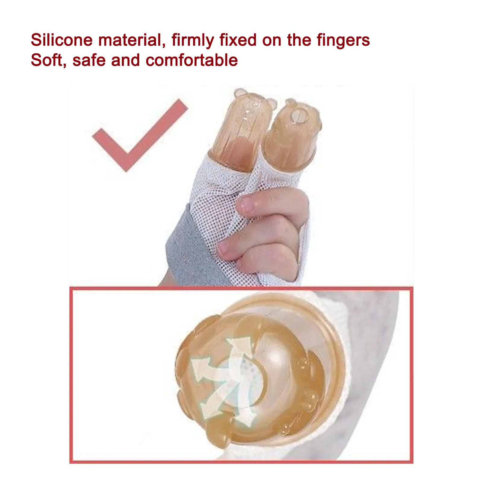 1 Pair Baby Thumb Sucking Stop Finger Guard Silicone Breathable Holes 2 Fingers Protector Blue Stop Thumb Sucking Finger Guard 6
