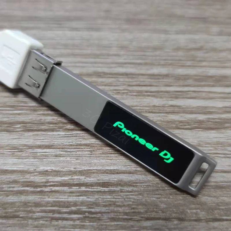 새로운 무료 맞춤형 DJ 로고 컬러 LED 라이트 메탈 USB2.0 펜드라이브 128GB 64GB 32GB 16GB 메모리 스틱