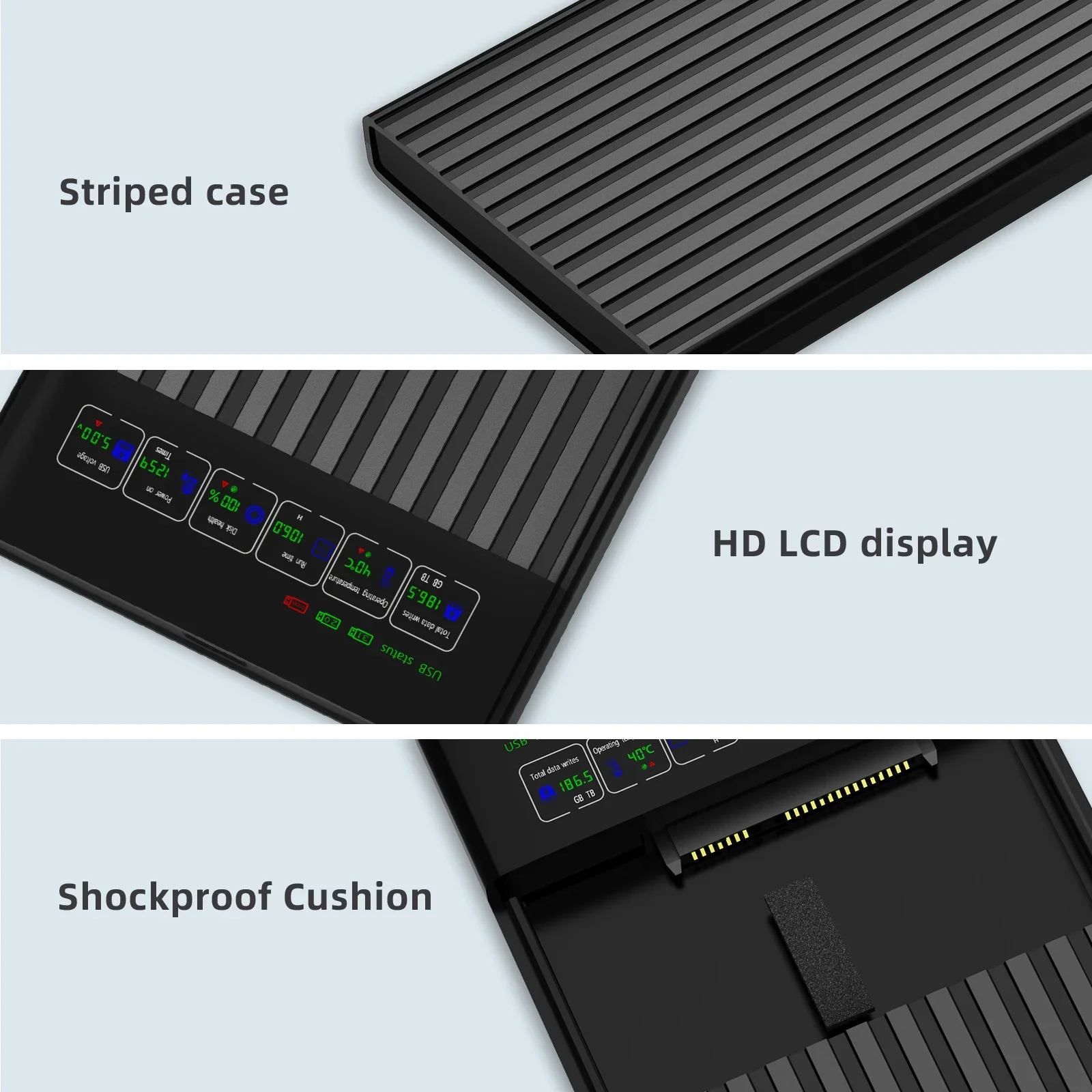 2.5-Inch SATA to USB 3.1 Portable HDD/SSD Enclosure - High-Speed 6Gbps Storage Solution