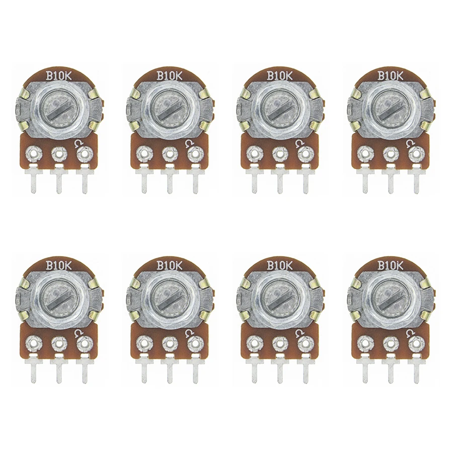 WH148 B1K B2K B5K B10K B20K B50K B100K B500K 3Pin Linear Potentiometer 15mm Shaft With Nuts And Washers 10PCS linear potentiometer potentiometer kit electronic components