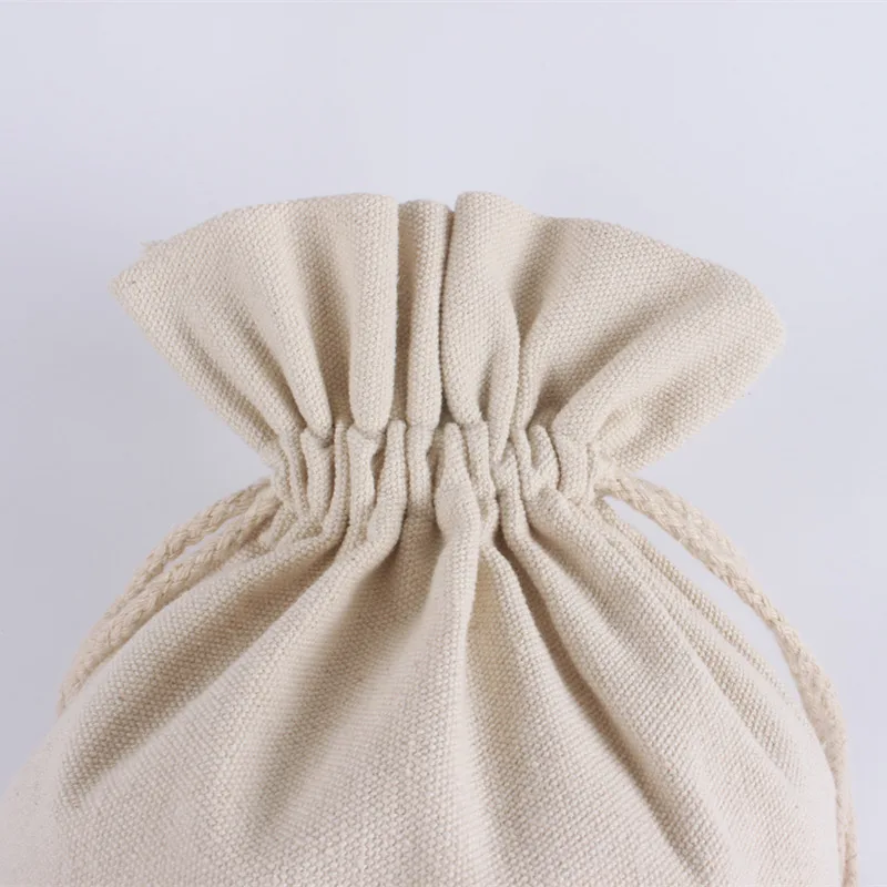 Zhuangshijie 10Pcs/Lot Round bottomed Cotton Linen Bag Rice Grain Flour Drawstring Storage Sachet Large Capacity Reusable Sacks