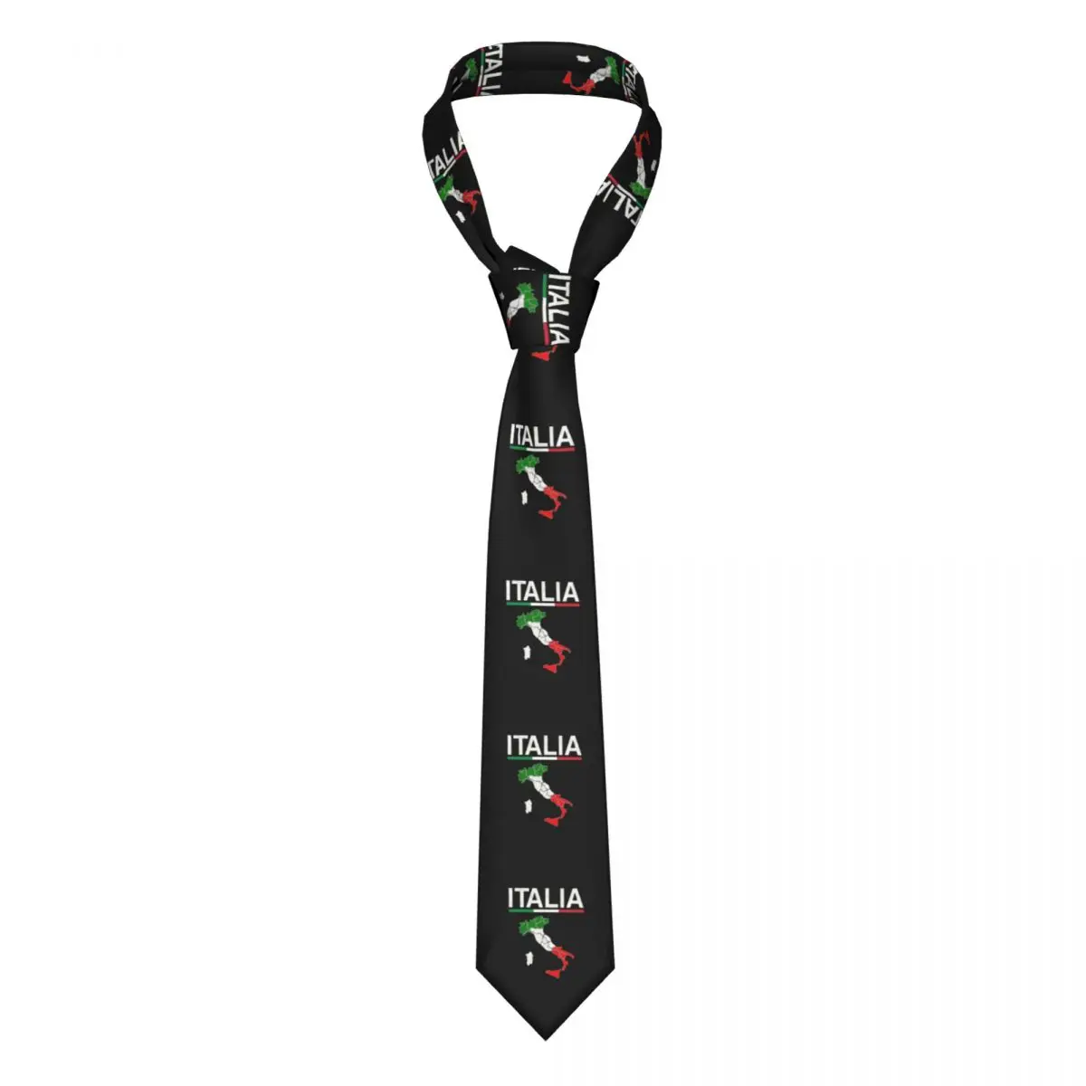 

Fashion Italy Flag Italian Map Neckties for Men Personalized Silk Patriotic Pride Business Ties