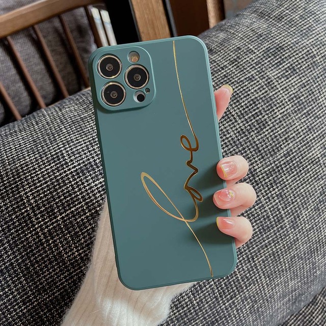 Love Silicone Phone Case For iPhone 13 Pro 11 12 Pro Max XS Max XR X 7 Plus 8Plus Cute Protector Back Cover Coque Shell
