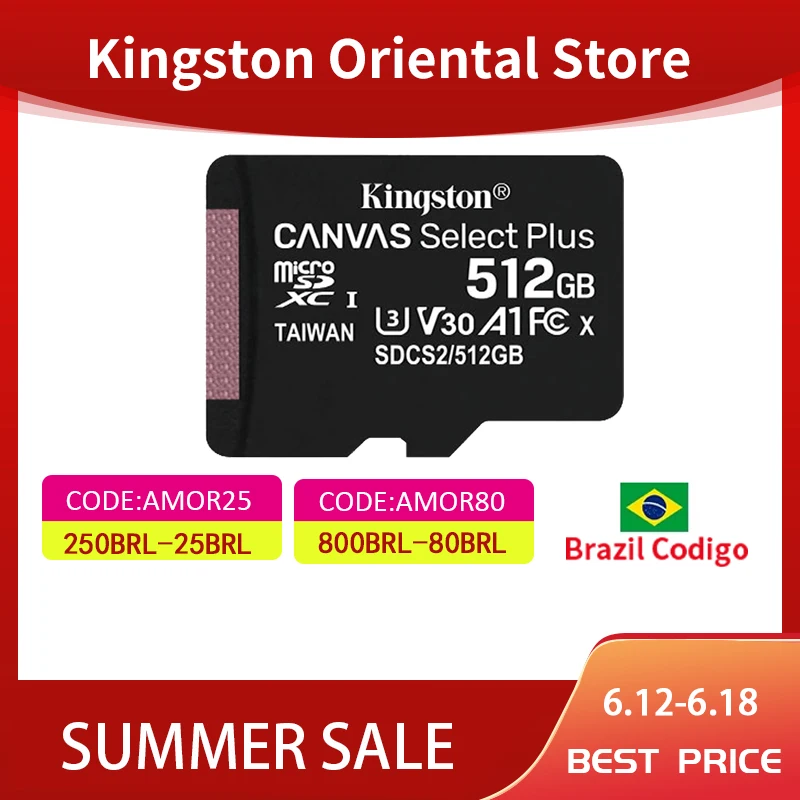 

Kingston Memory Card 128GB 32GB Micro SD TF 64GB 256GB MicroSD SDCS2 100MB/S Reading Speed Class 10 Flash Card SD