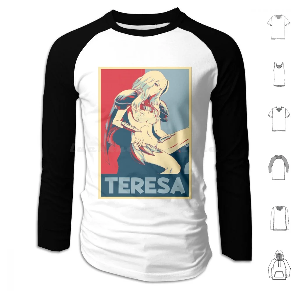 Hope Claymore Personaggio Anime Teresa Art Felpa Con Cappuccio In Cotone Manica Lunga Hope Claymore Personaggio Anime Teresa Art Claymore Anime