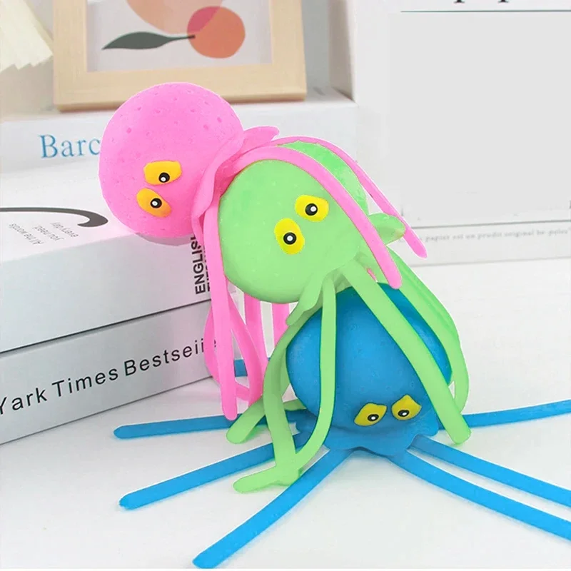 Baby Bath Toys Sponge Water Absorbing Octopus Squeezing Stress Relief Toys Summer Swimming Play Water Toy for Children