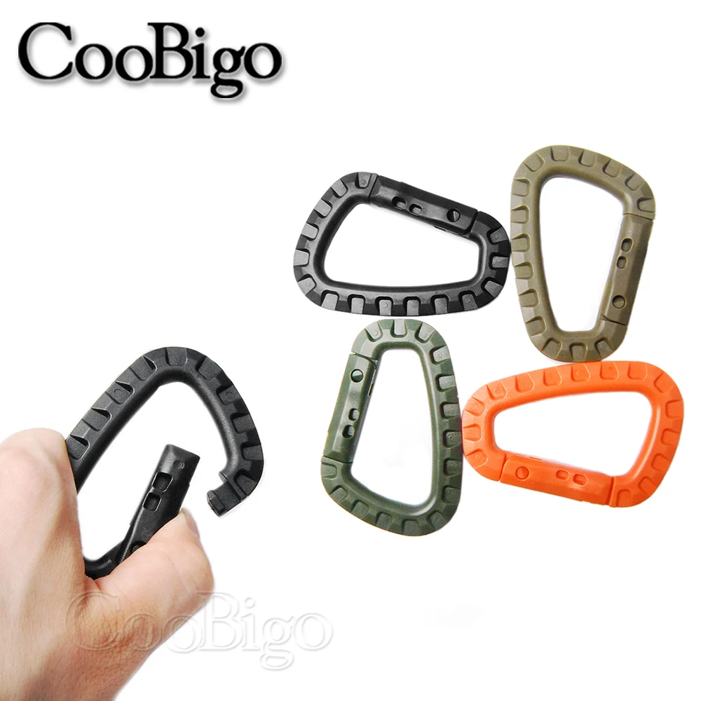 Climbing Carabiner 1pcs Plastic Carabiner Snap Clip Hook D-ring Buckle Keychain Webbing Outdoor Molle Tactical Backpack Strap DIY Accessories