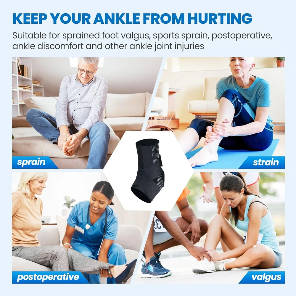 Adjustable Compression Ankle Sleeve Socks Brace for Tendonitis Swelling Pain 1Pcs Women Men