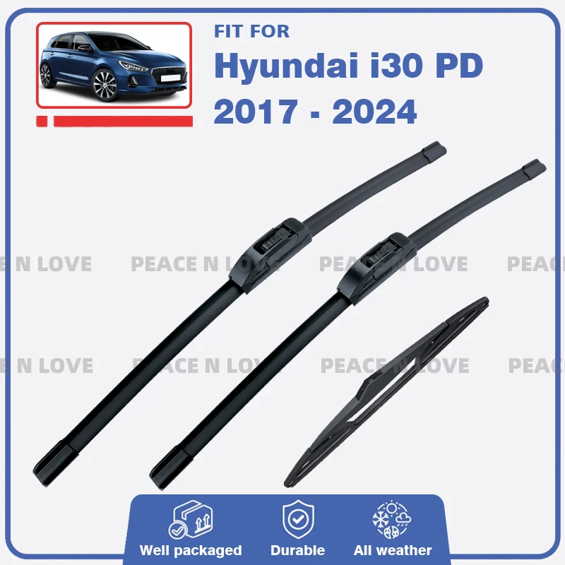 Front Rear Wiper Blades Set For Hyundai i30 PD Hatch 3PC Windshield Windscreen Window Brushes Washer Car Accessories