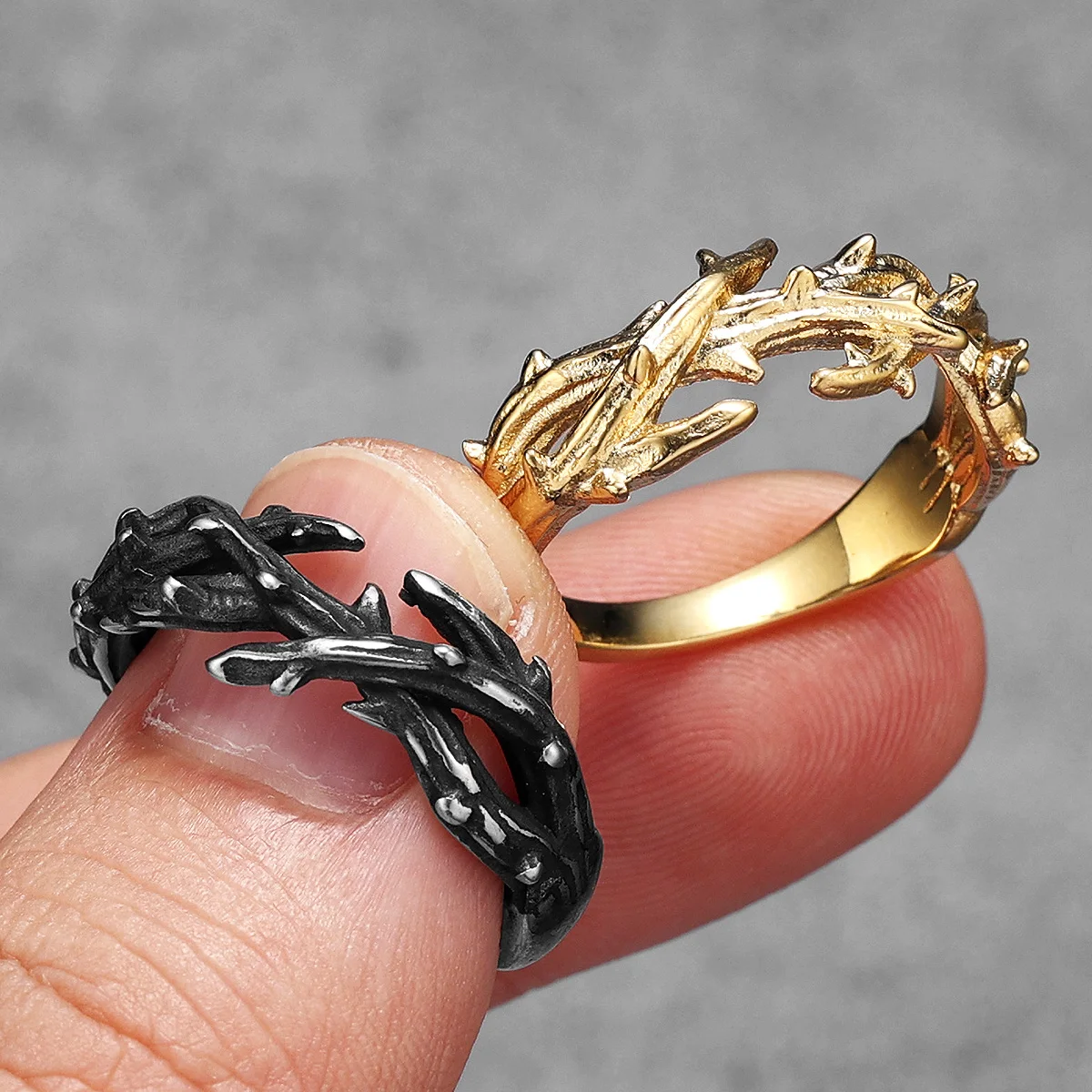 Thorn Crown Retro Stainless Steel Men Rings Punk New In For Male Women Fashion Jewelry Creativity Gift Wholesale Dropshiping 1