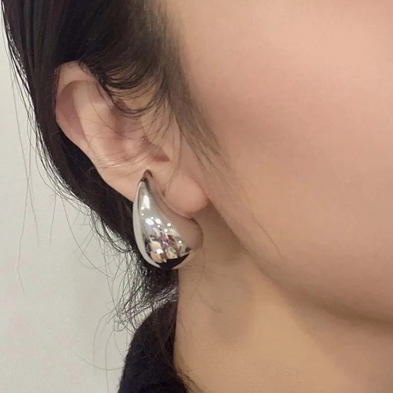 Drop Earrings Chic Exaggerate Big Waterdrop Drop Earrings for Women Dupes Chunky Teardrop Stainless Steel Gold Plated Statement Ear Jewelry drop earrings