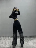 Denim Jeans Luxury Pants for Women 2025 Women's Summer Trousers Straight Loose Patchwork Trend Long Tie Dye Vintage Elasticity - Image 5