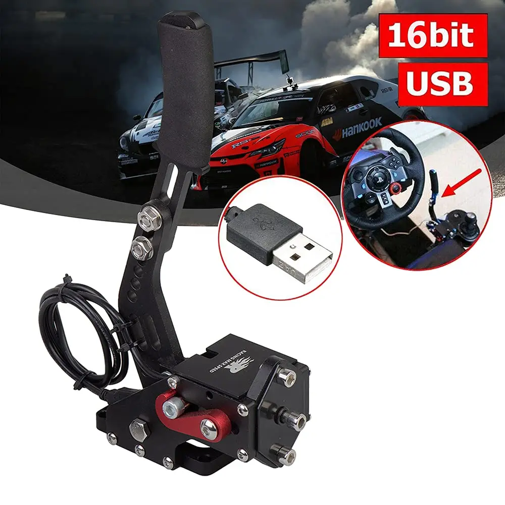 16Bit PC Racing Game USB Handbrake Or H Gear Shifter Shift Knob for Logitech G27 G29 G25 G920 for Thrustmaster T300RS/GT