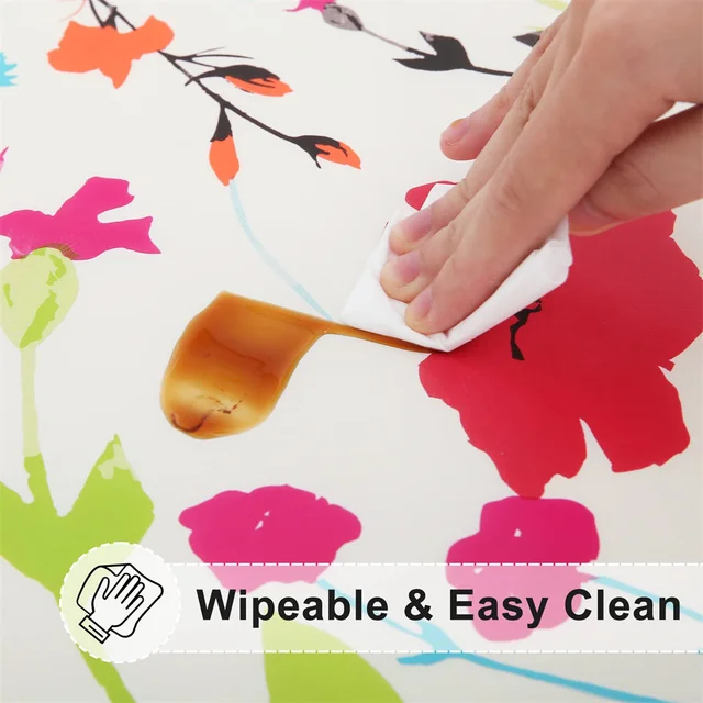 Kitinjoy – nappe rectangulaire ajustée à dos en flanelle, imperméable, essuyable, décoration de fête, couverture de Table à manger pour le Camping 4