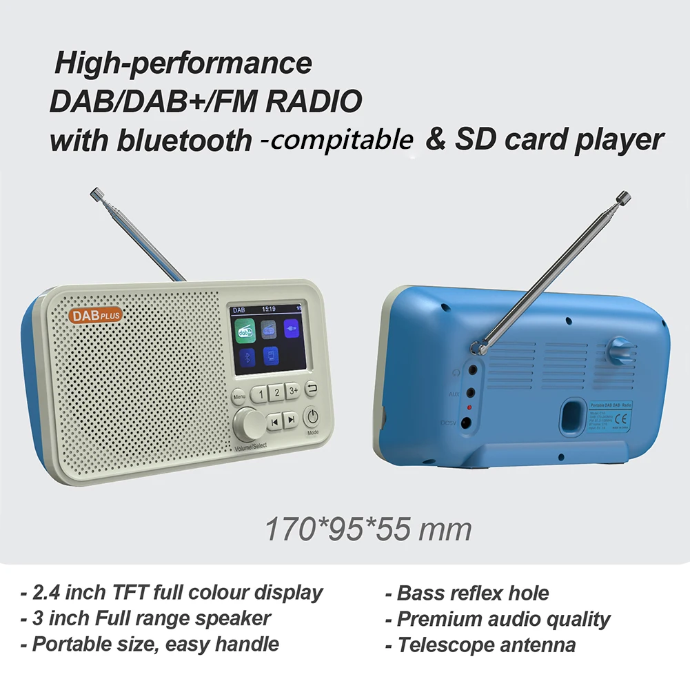 C10 ޴  LCD ȭ ˶ ð DAB DAB + FM  ȣȯ    TF ī MP3 մϴ