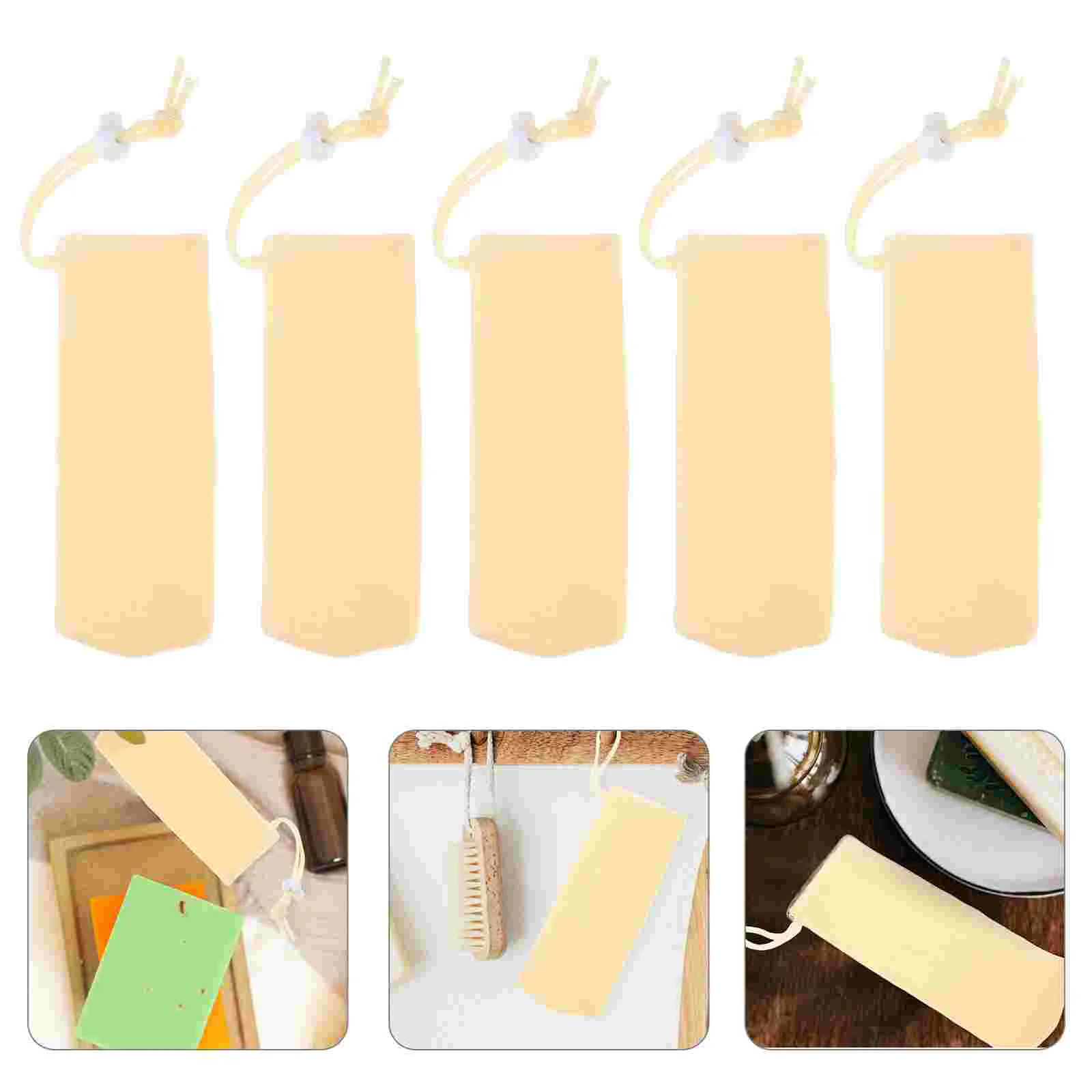 5 Pcs Soap Bar Pouch Scrubber Multifunction for Shower Exfoliating Storage Pe Bathroom