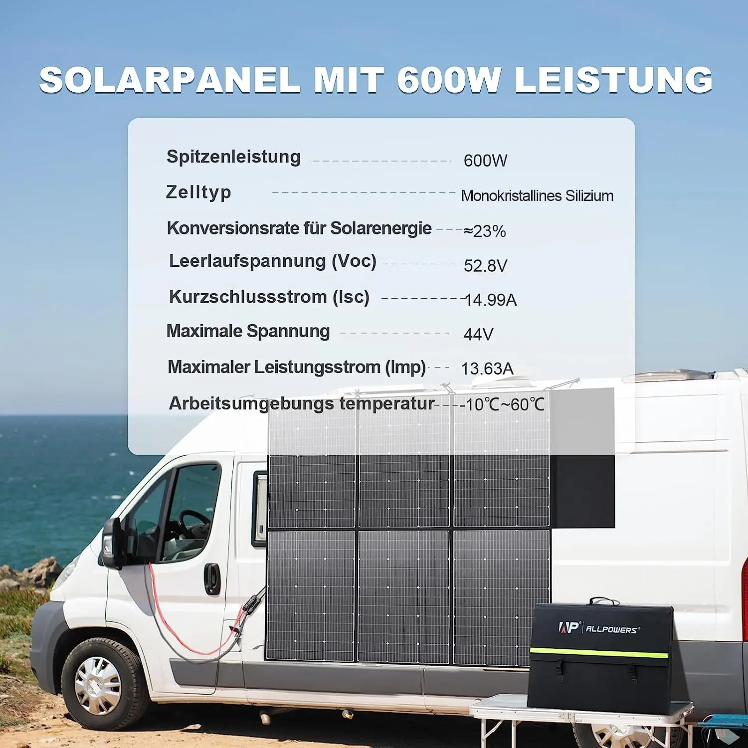 ALLPOWERS Foldable Solar Panel 600W High-Efficiency Solar Module 4