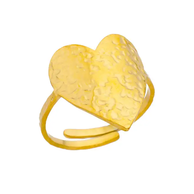 Bagues géométriques en acier inoxydable pour femmes, Texture minimaliste, couleur or, ouverture de Couple, bijoux esthétiques de mariage et de noël