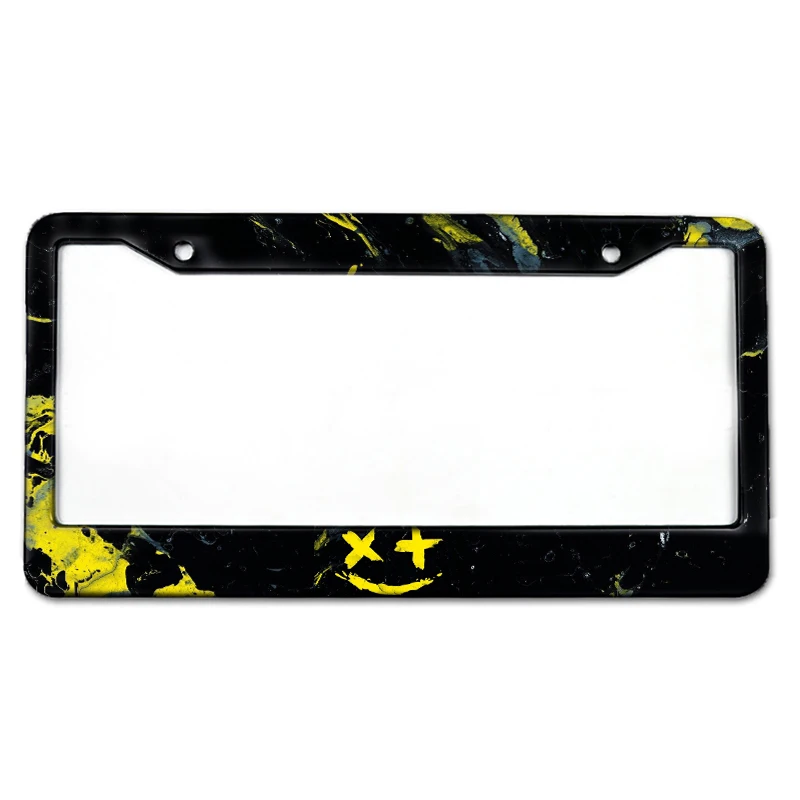 Sleek Chrome License Plate Frame - Universal Fit, Durable Black Finish