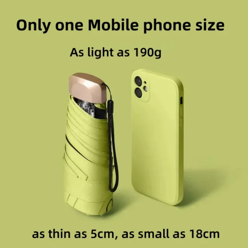 Umbrella for Both Sunny Rainy Days Off Mini Portable UV Protection Folding Sun Rain Shield Compact Capsule UPF50+Travel Umbrella