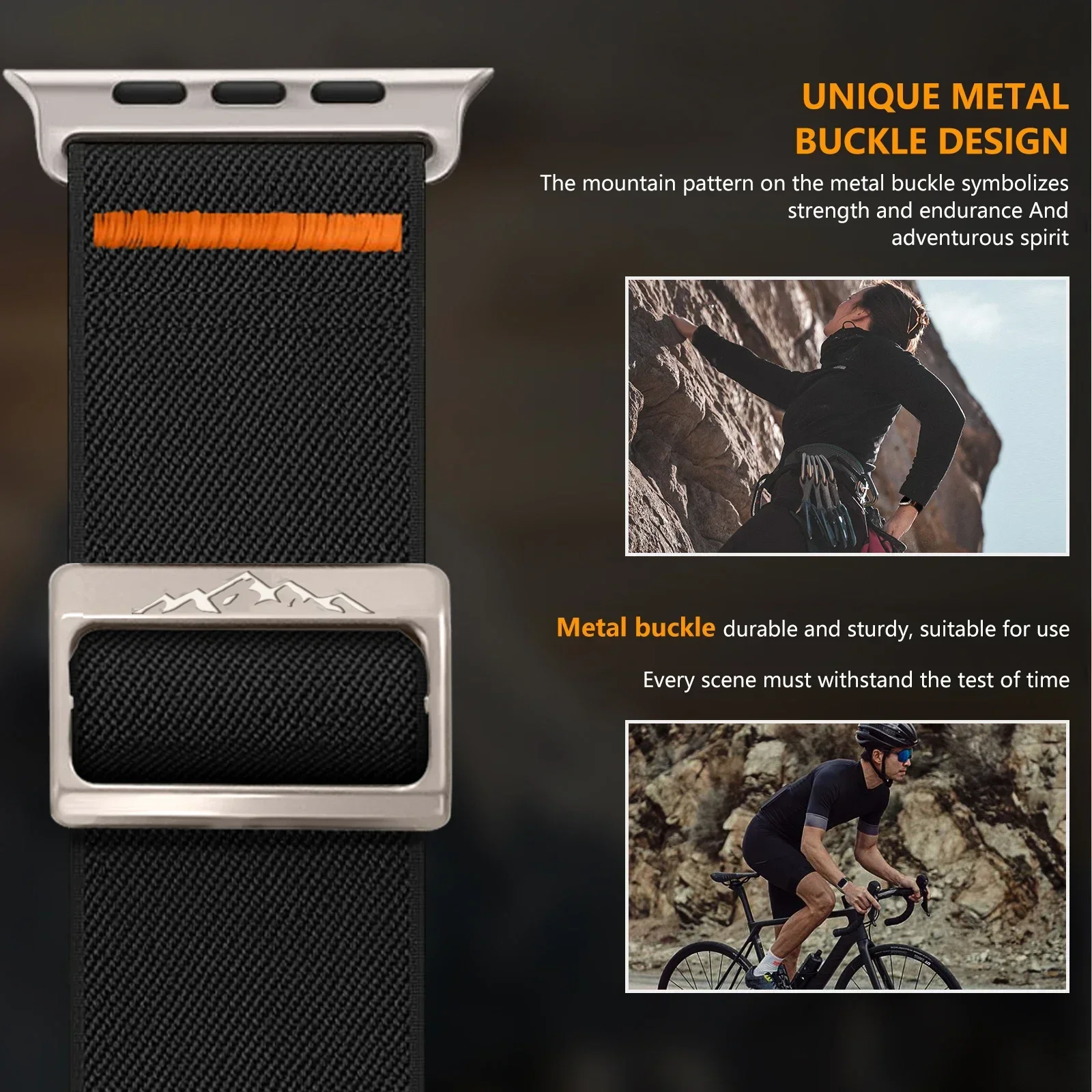 حزام نايلون رياضي لساعة أبل باند 49/46/45/44/42/41...