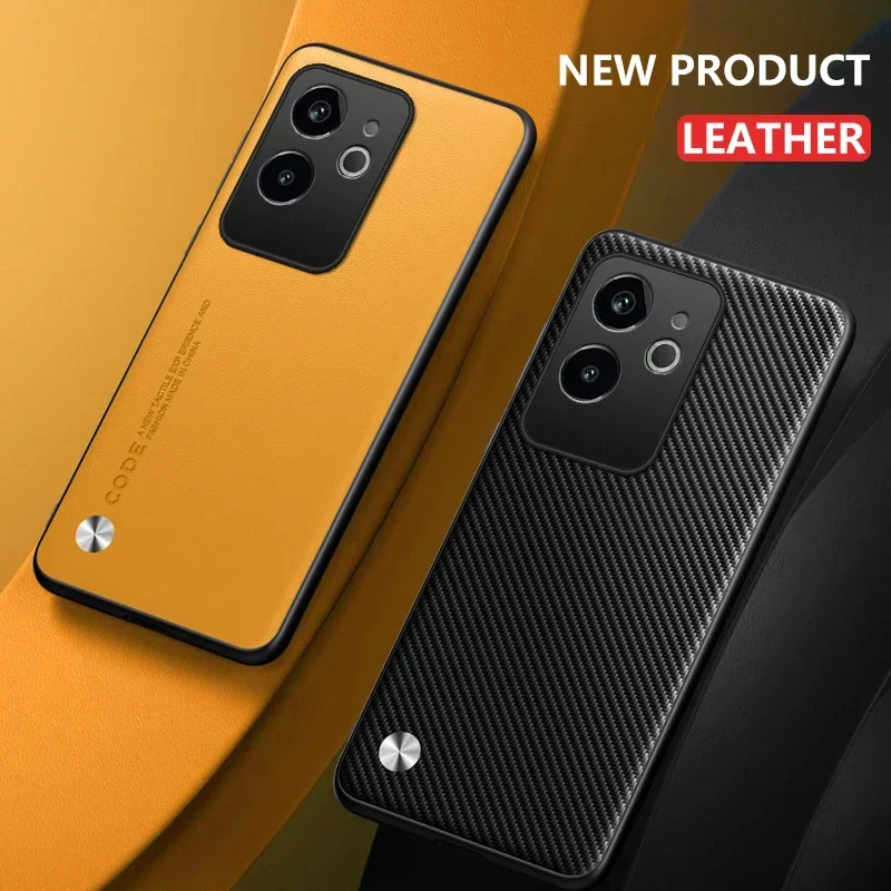 Luxury Carbon Fiber Leather Phone Case - Premium Silicone Protection and Full Camera Coverage