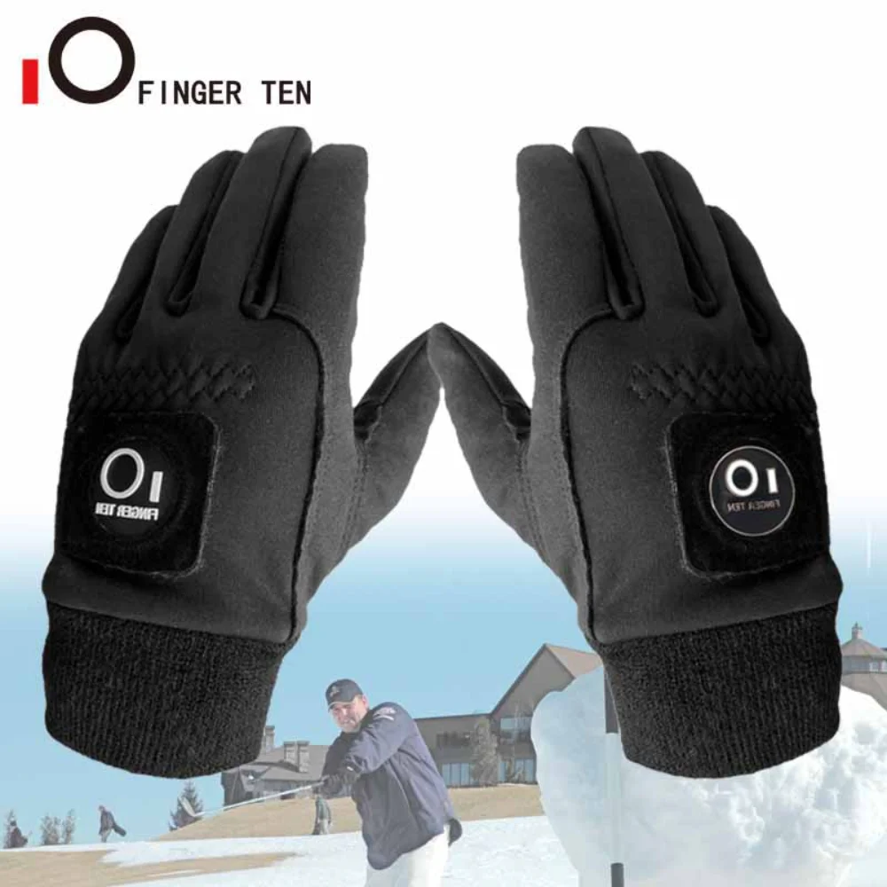 

1 Pair Winter Cold Weather Warm Golf Gloves Men with Ball Marker Grip Windproof Waterproof Mittens Golf