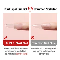 3 IN1 Nail Glue Gel Fast Extension Acrylic False Tips Sticking Decoration Press on Nails Art Tools Functional Gel French DIY 7ml 2