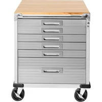 Seville Classics UltraHD Heavy Duty Rolling Cabinet Workbench Table w/Solid Wood Top Workstation for Garage, Office, Workshop 1