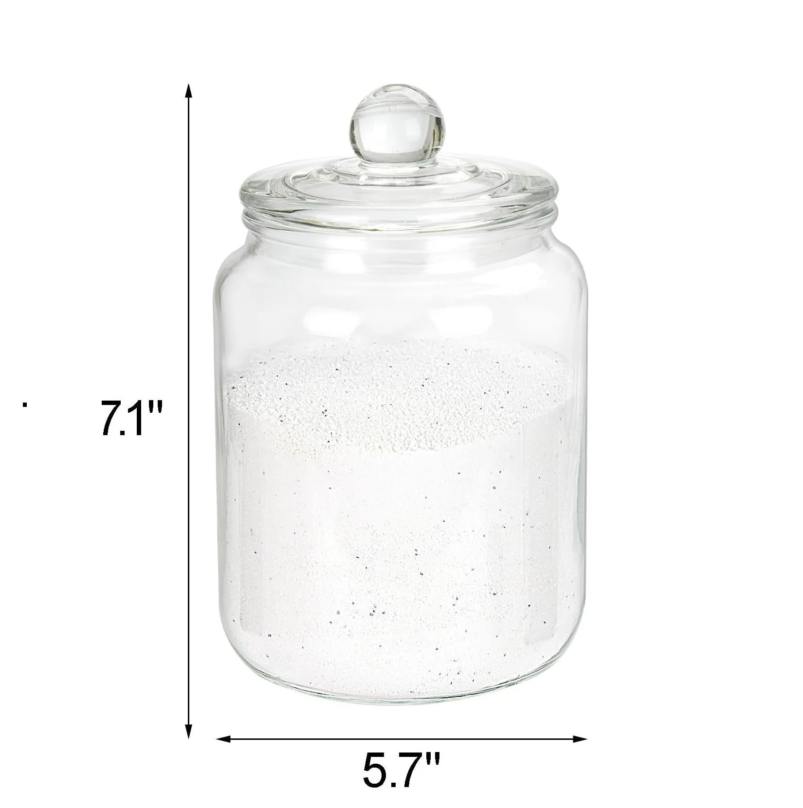 2L Clear Glass Laundry Jar Set Cookie Jar Clear Glass Laundry Detergent Jar With Lid With Spoon 6