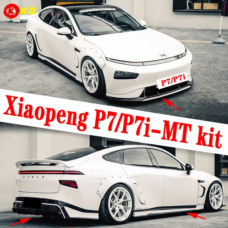 

Applicable to Xiaopeng P7/P7i front lip, tail wing, side skirt, rear lip, P7 front shovel, rear spoiler, fixed wing MT version