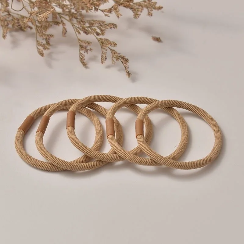 10 teile/satz Haar Krawatten Grundlegende Einfarbig Dicke Hohe Elastizität Elastische Haarband Pferdeschwanz Halter Gummiband Frauen Haar Zubehör – Detail 8