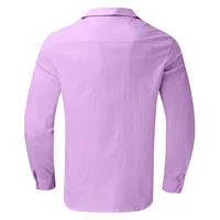 Cotton Linen Shirts Solid Color Button Shirt Summer Lapel Collar Men's Shirts Fashion Camisas Hombre Breathable Blusas Outfits - Image 4